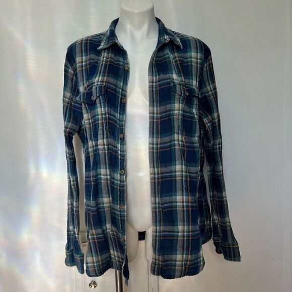 Lucky Brand Indigo Super Soft Flannel Button Down Classic fit - Picture 1 of 10